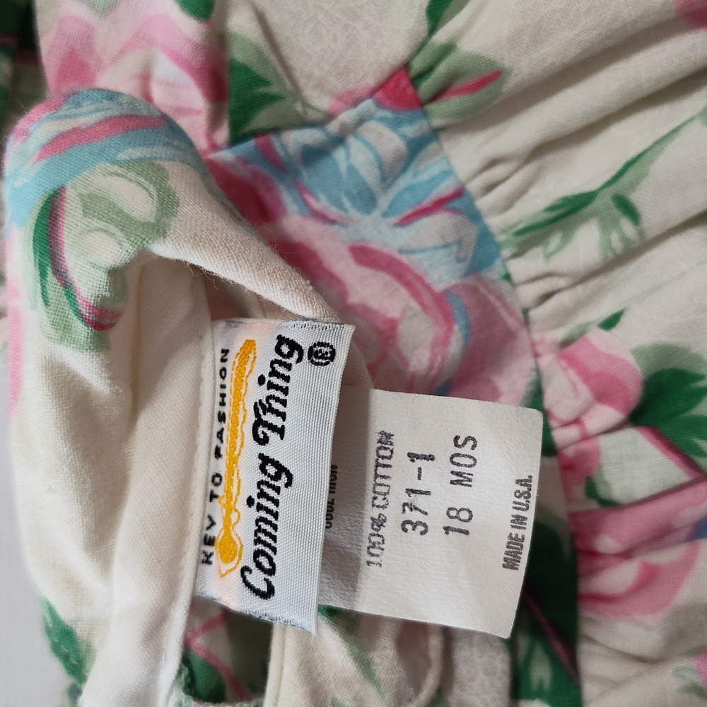 Vintage Floral Baby Dress Coming Thing 18m 80s 90s - Picture 4 of 6